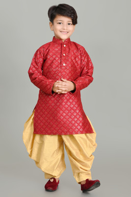 NFC CREATION Boys Festive & Party, Wedding Kurta and Patiala Set(Maroon Pack of 1)