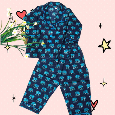 ANNA Baby Boys & Baby Girls Casual Kurta and Trouser Set(Blue Pack of 1)