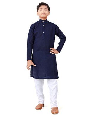 Ganesh Creation GC Boys Festive & Party Kurta and Pyjama Set(Blue Pack of 1)