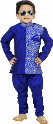 Wifi Baby Boys Festive & Party Kurta and Pyjama Set(White Pack of 1)