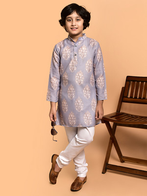 PRINTCULTR Boys Festive & Party Kurta and Pyjama Set(Purple Pack of 2)