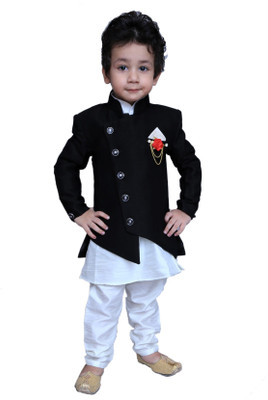 KL Collection Boys Festive & Party Kurta, Waistcoat and Pyjama Set(Multicolor Pack of 1)