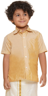 Sethukrishna Boys Festive & Party Kurta and Dhoti Pant Set(Beige Pack of 1)