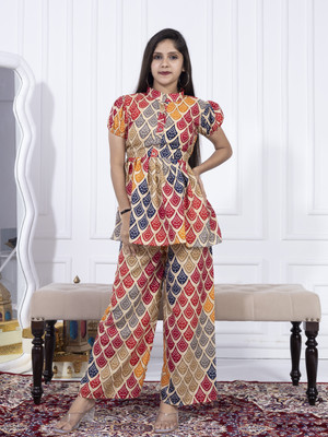 MISHA FASHION Baby Girls Casual Kurta and Palazzo Set(Multicolor Pack of 1)