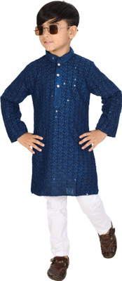 Bongprince Boys Festive & Party Kurta and Pyjama Set(Green Pack of 1)