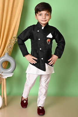 MS BROTHERS Baby Boys Festive & Party Ethnic Jacket, Kurta and Dhoti Pant Set(Dark Blue Pack of 1)