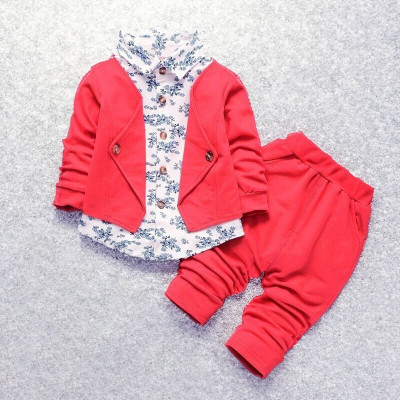 PORPY Baby Boys Festive & Party Blazer and Pant Set(Red Pack of 1)