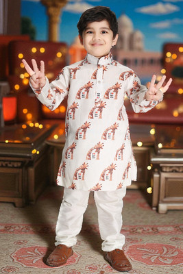 Smuktar garments Baby Boys Casual, Festive & Party, Wedding Kurta and Pyjama Set(Multicolor Pack of 1)