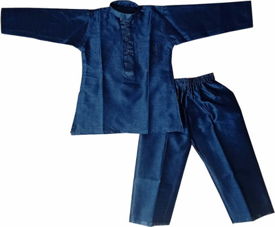 harshvardhanmart Boys Festive & Party Kurta and Pyjama Set(Yellow Pack of 1)
