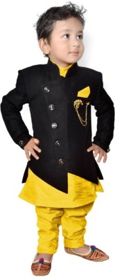 M.G.T Baby Boys Festive & Party Kurta, Waistcoat and Pyjama Set(Multicolor Pack of 1)