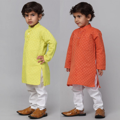 CENSAL Boys Casual Kurta and Pyjama Set(Multicolor Pack of 2)