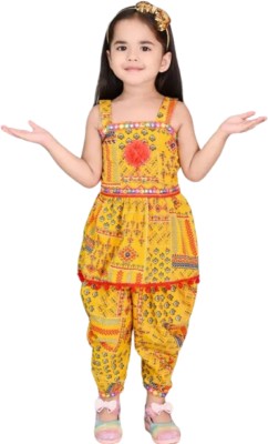 SAMHITAS Girls Festive & Party Angarkha and Dhoti Pant(Multicolor Pack of 1)