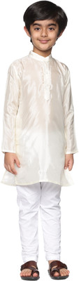 Sethukrishna Boys Festive & Party Kurta and Pyjama Set(White Pack of 1)