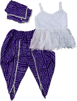 aStoore Girls Festive & Party Dupatta and Pyjama Set(White Pack of 1)