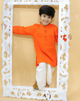 MoMaa Boys Festive & Party Dhoti & Kurta Set(Red Pack of 1)