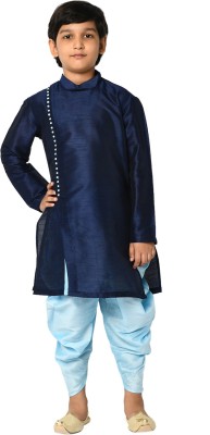 DEYANN Boys Festive & Party Kurta and Patiala Set(Dark Blue Pack of 1)