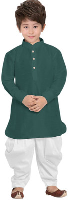 TRUST OUS Baby Boys Festive & Party Kurta and Dhoti Pant Set(Green Pack of 1)