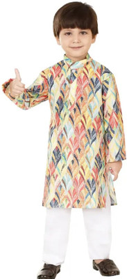 DIGIFASHION Boys Festive & Party Kurta and Pyjama Set(Multicolor Pack of 1)