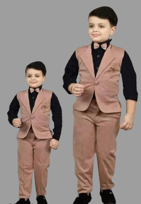 ELITE ELEGANCE FAB Boys Party(Festive) Bodysuit Waistcoat(BLAZER_PINK)