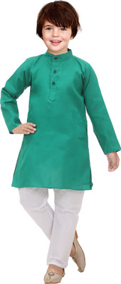 AHBAB CREATION Boys Festive & Party Kurta and Pyjama Set(Green Pack of 1)