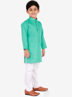 VCD FASHION HUB Baby Boys Festive & Party Kurta and Pyjama Set(Green Pack of 1)