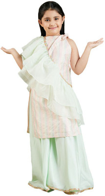 jbn CREATION Girls Casual Kurta and Palazzo Set(Multicolor Pack of 1)