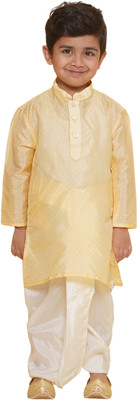 Sethukrishna Boys Festive & Party Kurta and Dhoti Pant Set(Beige Pack of 1)
