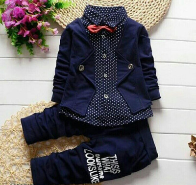 Bluestar Enterprise Baby Boys & Baby Girls Party(Festive) Shirt Bow Tie, Jacket, Trouser(blue)