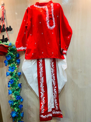 thesmfashion Boys Festive & Party Kurta and Dhoti Pant Set(Red Pack of 1)