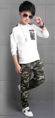 Ruastyle Baby Boys Party(Festive) T-shirt Trouser(WHITE)