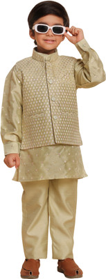PRO ETHIC Boys Festive & Party Kurta and Trouser Set(Green Pack of 1)