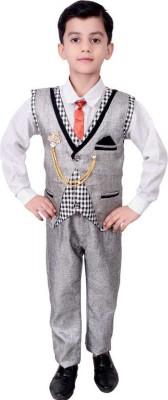 HPN CLOTHING Boys Festive & Party Shirt, Waistcoat and Pant Set(Multicolor Pack of 1)