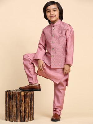 PRO ETHIC Boys Festive & Party Kurta, Waistcoat and Pyjama Set(Pink Pack of 1)