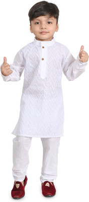 MARCOS Boys Casual, Festive & Party Kurta and Pyjama Set(White Pack of 1)