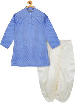 Sethukrishna Boys Festive & Party Kurta and Dhoti Pant Set(Blue Pack of 1)