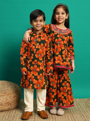 Readiprint Boys Festive & Party Kurta and Pyjama Set(Green Pack of 1)