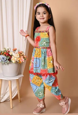 EPIKID Girls Festive & Party Kurta and Dhoti Pant Set(Multicolor Pack of 1)