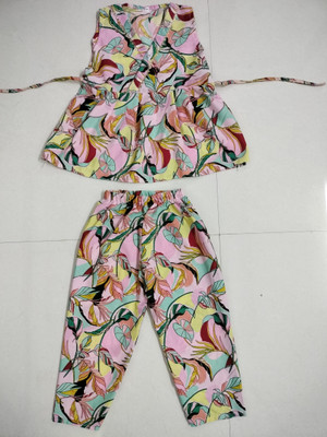 Varni Fashion Girls Festive & Party, Wedding Kurta and Trouser Set(Pink Pack of 1)