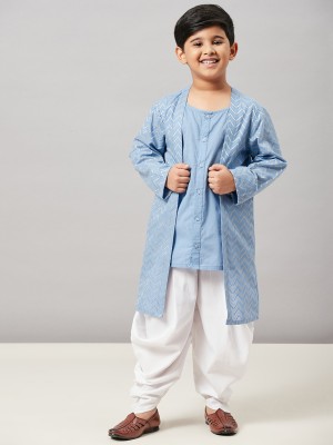 Stylo Bug Boys Festive & Party Kurta and Pyjama Set(Blue Pack of 1)