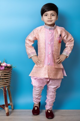 New Hsgarments Boys Festive & Party Sherwani and Churidar Set(Pink Pack of 1)