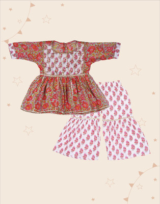 Kidotsav Girls Festive & Party Kurta and Palazzo Set(Multicolor Pack of 1)