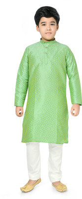Brofun Boys Festive & Party Kurta and Pyjama Set(Green Pack of 1)
