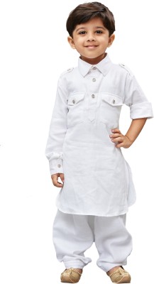 jbn CREATION Boys Festive & Party, Wedding Pathani Suit Set(White Pack of 1)