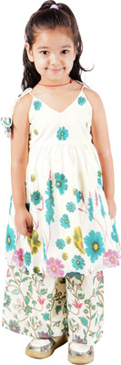 Fashionhub Girls Casual Kurta and Palazzo Set(Multicolor Pack of 1)