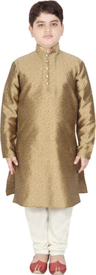 SG YUVRAJ Boys Festive & Party Kurta and Pyjama Set(Beige Pack of 1)