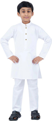 VAH Boys Festive & Party Kurta and Pyjama Set(White Pack of 1)