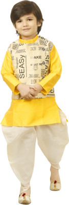 JCT DRESSES Baby Boys Festive & Party, Wedding Kurta, Waistcoat and Dhoti Pant Set(Multicolor Pack of 1)