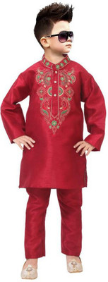 stylelife Boys Festive & Party Kurta and Pyjama Set(White Pack of 1)