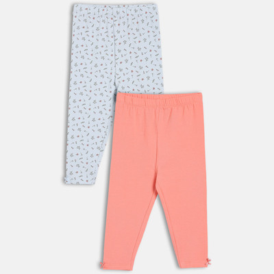 MINI KLUB Indi Legging For Baby Girls(Blue, Beige Pack of 2)