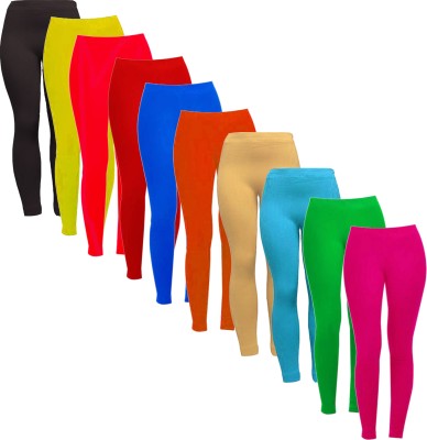 Fashionate World Legging For Girls(Multicolor Pack of 10)